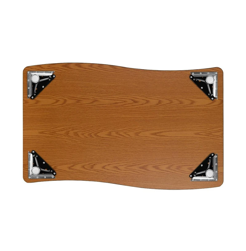 Emma+Oliver 28"W X 47.5"L Rectangle Wave Flexible Collaborative Adjustable Height Activity Table