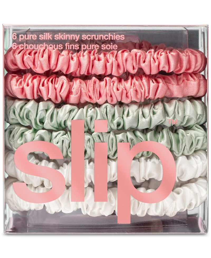 Slip -Pc. Pure Silk Skinny Scrunchies Set