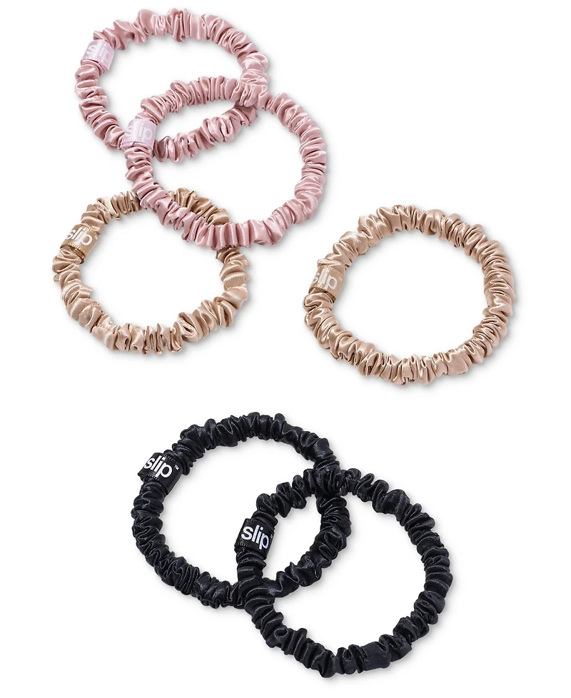 Slip -Pc. Pure Silk Skinny Scrunchies Set