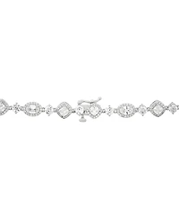 Arabella Cubic Zirconia Mixed Cut Teardrop 18" Lariat Necklace in Sterling Silver