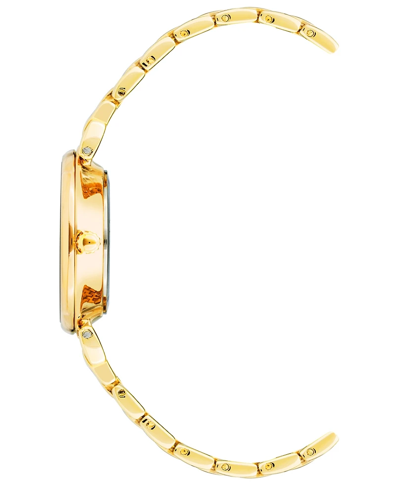 Anne Klein Women's Quartz Gold-Tone Alloy Link and Mother of Pearl Bracelet Watch, 30mm