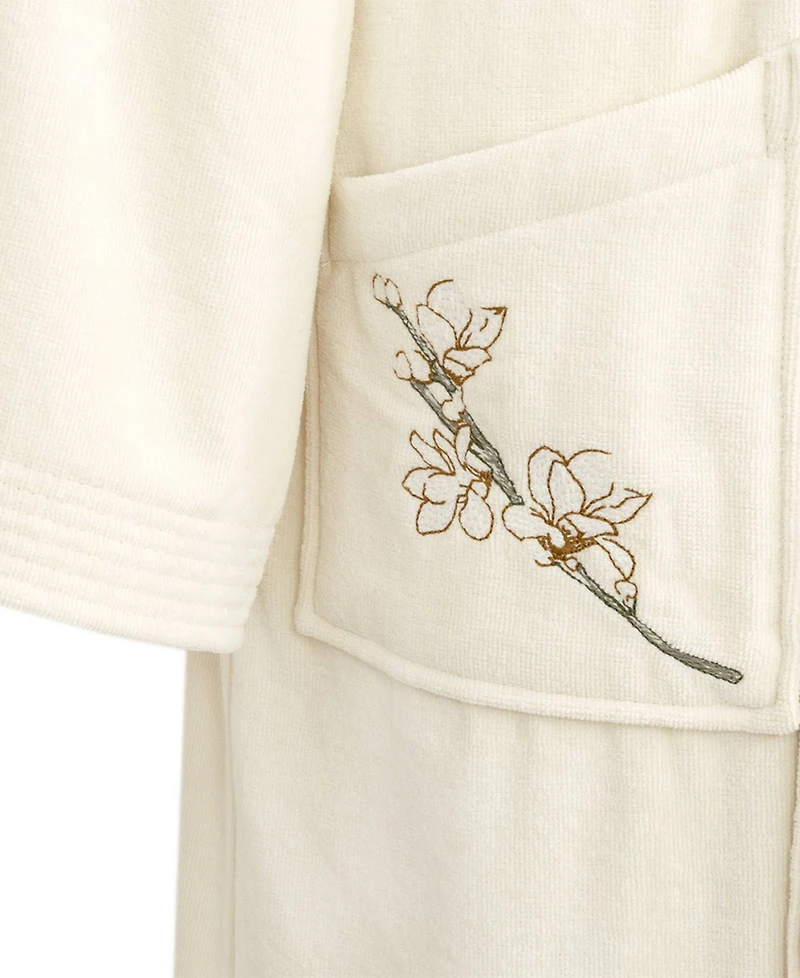 Boss Home Almond Flowers Woman's Cotton Shawl Collar Bathrobe