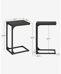 Slim C-Shaped End Table for Sofa or Bedside Use, Ideal as Snack Tv Tray
