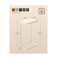 Industrial C-shaped Side Table With Metal Frame