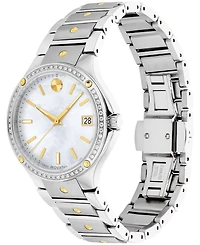 Movado Women's Swiss Se Diamond (1/5 ct. t.w.) Gold-Tone Pvd & Stainless Steel Bracelet Watch 32mm
