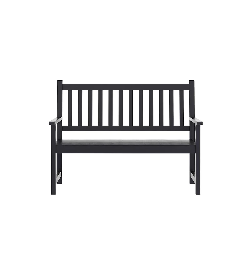 Andover Indoor/Outdoor Patio Bench/Dual-Person Loveseat With Slatted Acacia Wood Design For Use Sunroom, Backyard, Porch, Or Garden