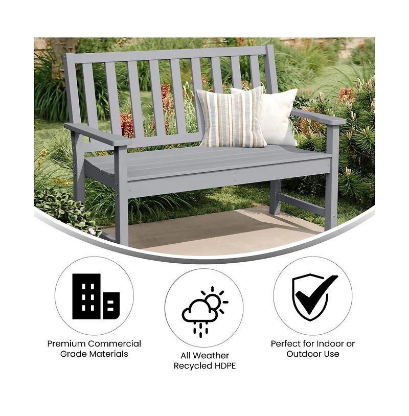 Cressly All Weather Recycled Hdpe Bench For Indoor And Outdoor Use