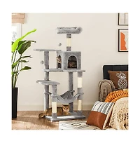 Slickblue Cat Tree, Cat Tower, Cat Condo With Scratching Posts, Hammock, Plush Perch, Cat Activity Center