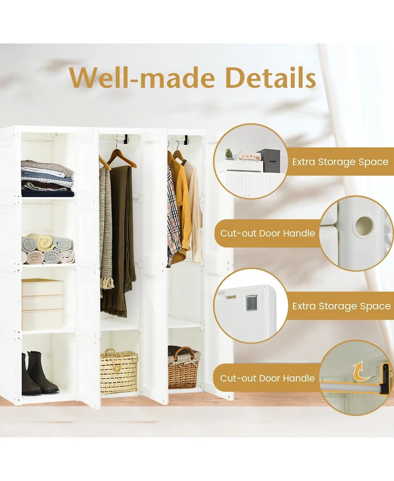 Sugift Foldable Closet Clothes Organizer with 12 Cubby Storage