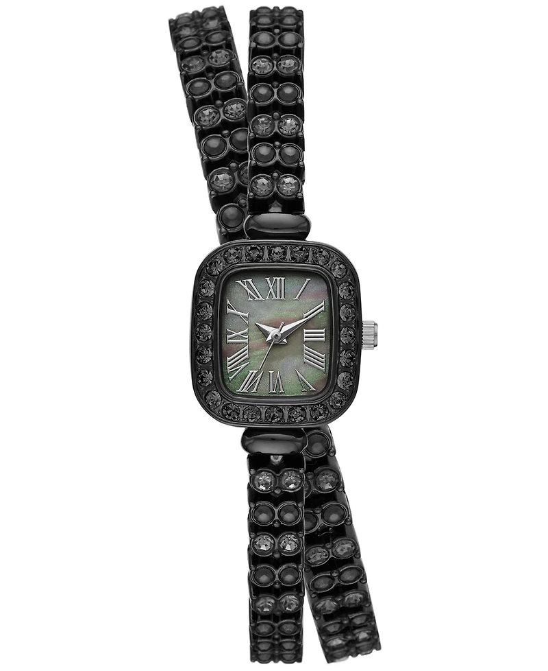 Folio Women's Three Hand Black Alloy Watch 20mm Gift Set