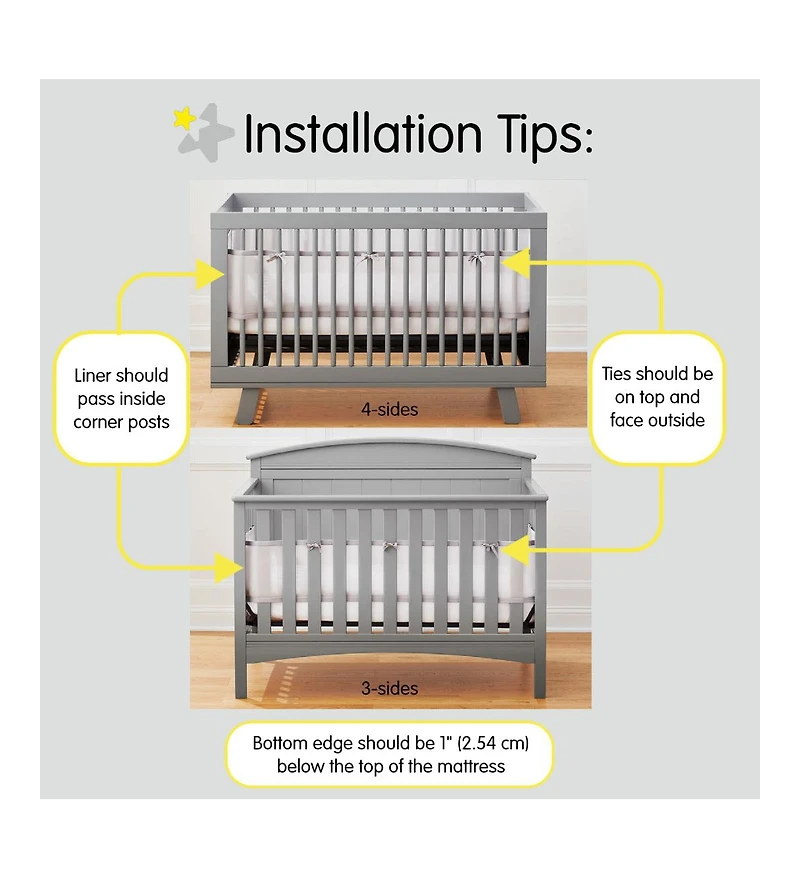 Halo Dream Inc. Breathable Mesh Liner for Full-Size Cribs
