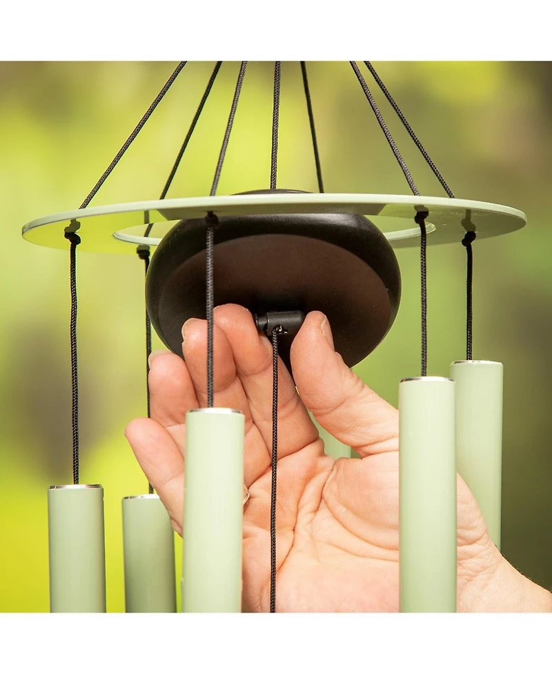 Evergreen Hand Tuned Tree of Life Wind Chime for Outside Scale of C|Deep Tone|Powder-coated Metal|Green|27-Inches Tall Memorial Gift for Home Garden D