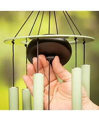 Evergreen Hand Tuned Tree of Life Wind Chime for Outside Scale of C|Deep Tone|Powder-coated Metal|Green|27-Inches Tall Memorial Gift for Home Garden D