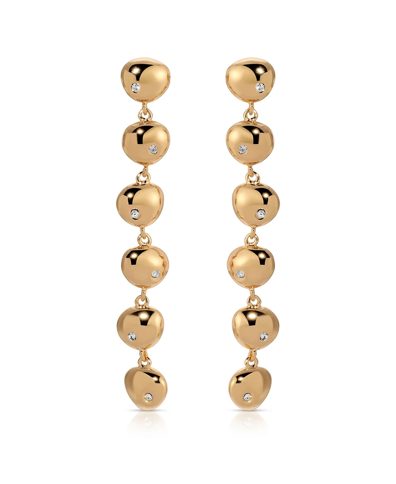 Ettika Polished Pebble Linear Dangle Earrings