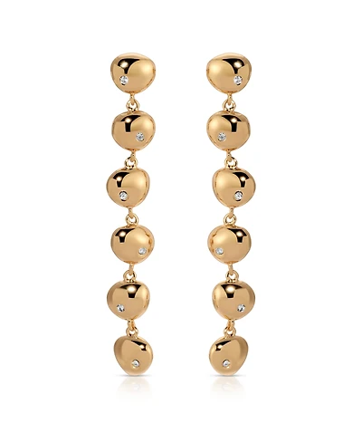 Ettika Polished Pebble Linear Dangle Earrings