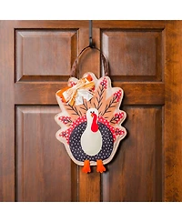 Evergreen Turkey Burlap Door Decor, 13.30x17.50"H