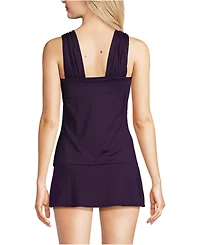 Lands' End Women's Cap Sleeve High Neck Tankini Swimsuit Top