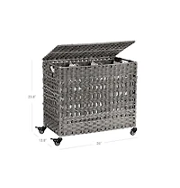 Slickblue Laundry Hamper With Wheels And 3 Removable Liner Bags