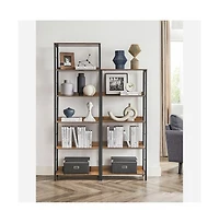 6-tier Bookshelf, Bookcase For Office, Shelving Unit, With Back Panels