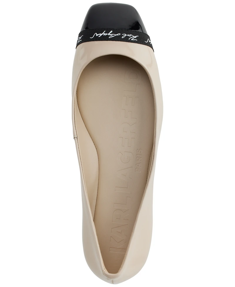 Karl Lagerfeld Paris Women's Zayne Square-Toe Ballet Flats