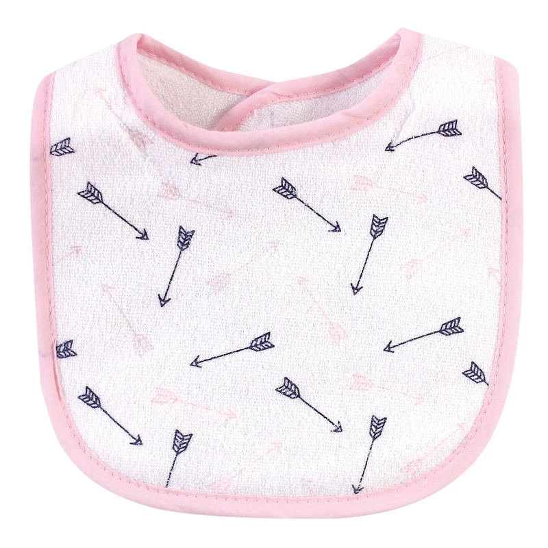 Hudson Baby Girls Cotton Terry Bib and Burp Cloth Set