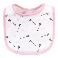 Hudson Baby Girls Cotton Terry Bib and Burp Cloth Set