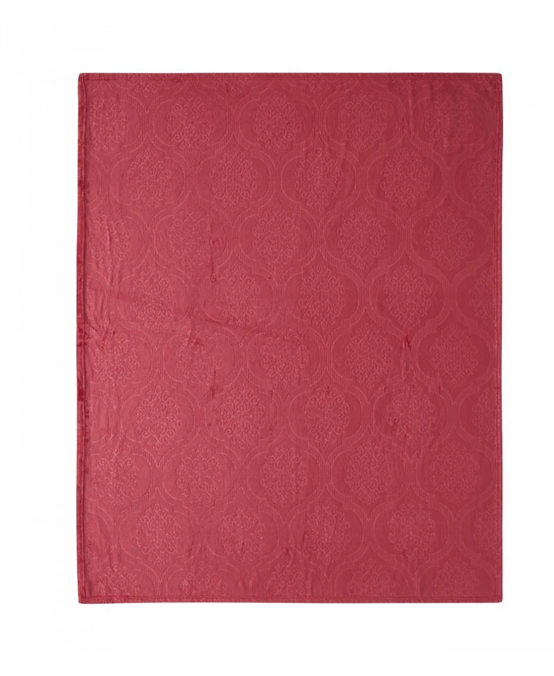 Kate Aurora Ultra Soft & Plush Ogee Damask Fleece Throw Blanket Covers - 50 in. W x 60 L
