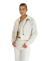 Belle & Bloom Women's Mad Love Cropped Bomber Jacket