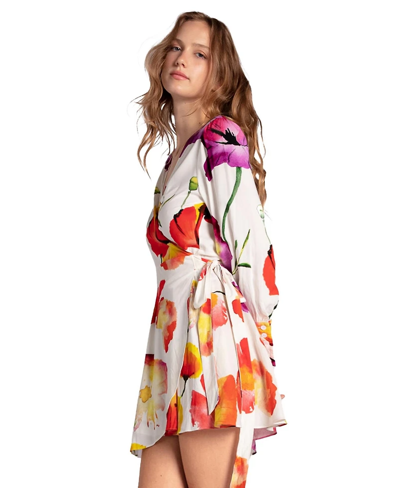 Belle & Bloom Women's The Dancer Longsleeve Mini Wrap Dress