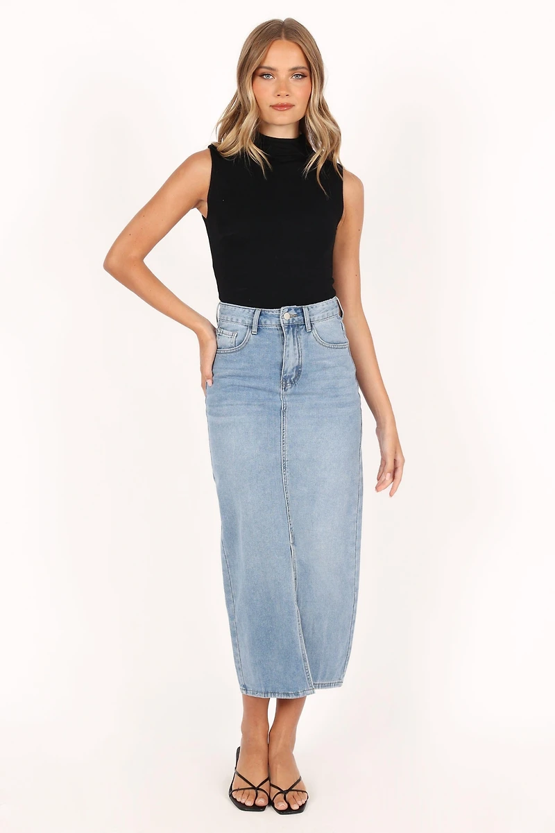 Petal and Pup Dana Denim Midi Skirt
