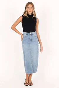 Petal and Pup Dana Denim Midi Skirt