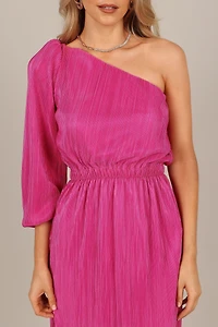 Petal and Pup Women's Pontee One Shoulder Pleated Midi Dress