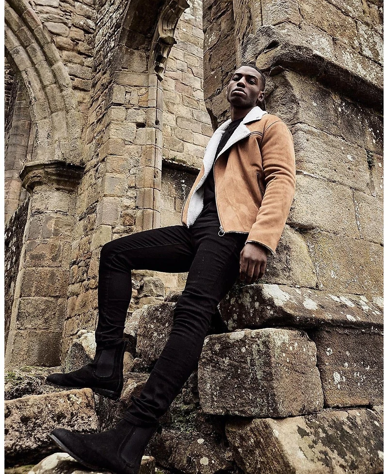 Saint Morta Men's Imperial Faux Sherpa Biker Jacket