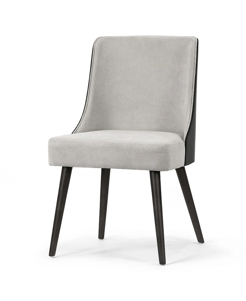 Glamour Home 33.86" Asma Rubberwood, Fabric Dining Chair, Set of 2