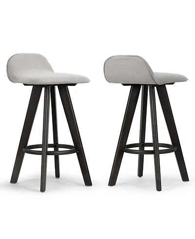 Glamour Home 25.98" Asta Rubberwood, Fabric Counter Height Stool