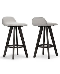 Glamour Home 25.98" Asta Rubberwood, Fabric Counter Height Stool