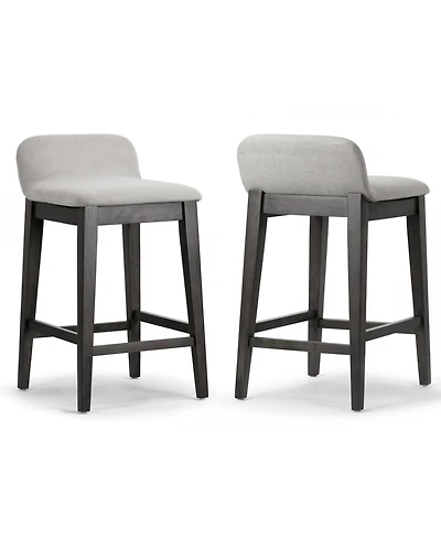Glamour Home 25" Atia Rubberwood, Fabric Counter Height Stool