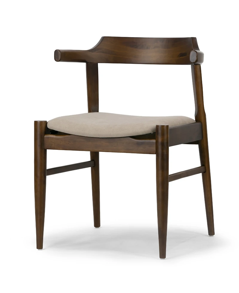 Glamour Home 28.35" Atlas Rubberwood, Fabric Dining Chair, Set of 2