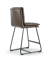 Glamour Home 26.5" Aulani Iron, Polyester Counter Height Stool, Set of 2