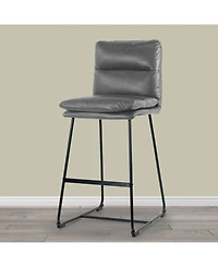 Glamour Home 30" Aulani Iron, Polyester Barstool, Set of 2