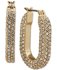 Karl Lagerfeld Paris Gold-Tone Crystal Pave Small Hoop Earrings, .87"