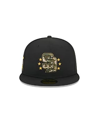 New Era Men's Black San Diego Padres 2024 Armed Forces Day On-Field 59FIFTY Fitted Hat