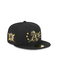 New Era Men's Black Oakland Athletics 2024 Armed Forces Day On-Field 59FIFTY Fitted Hat