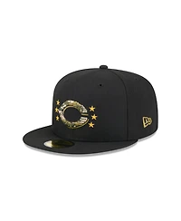 New Era Men's Black Cincinnati Reds 2024 Armed Forces Day On-Field 59FIFTY Fitted Hat