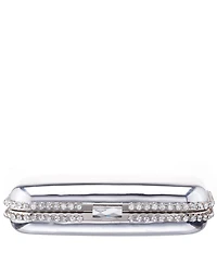 Nina Metallic Minaudiere with Cystal Adorned Edge