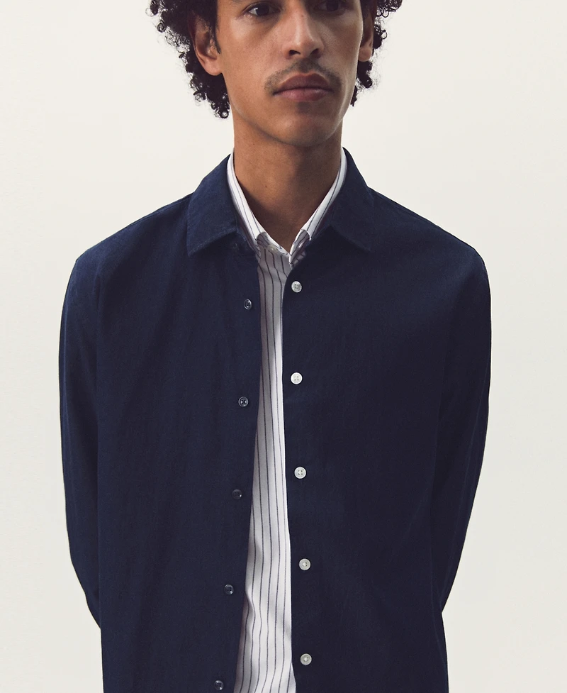 Mango Men's Regular-Fit Cotton Chambray Shirt