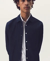 Mango Men's Regular-Fit Cotton Chambray Shirt