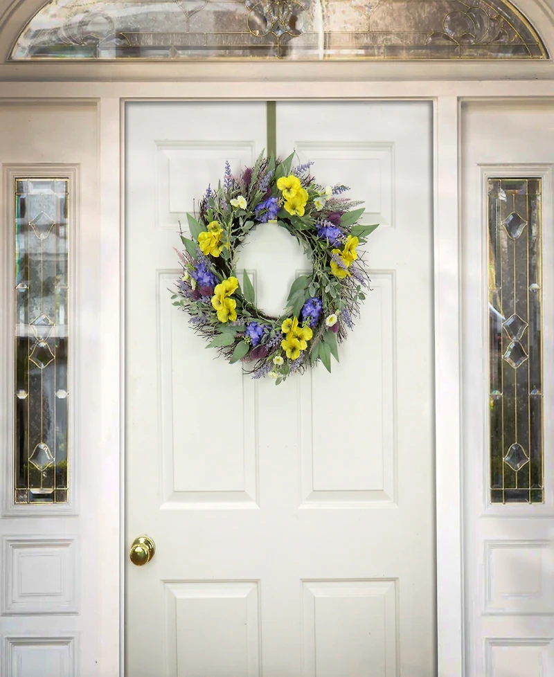 National Tree Company 22 Pansy and Lavender Wreath