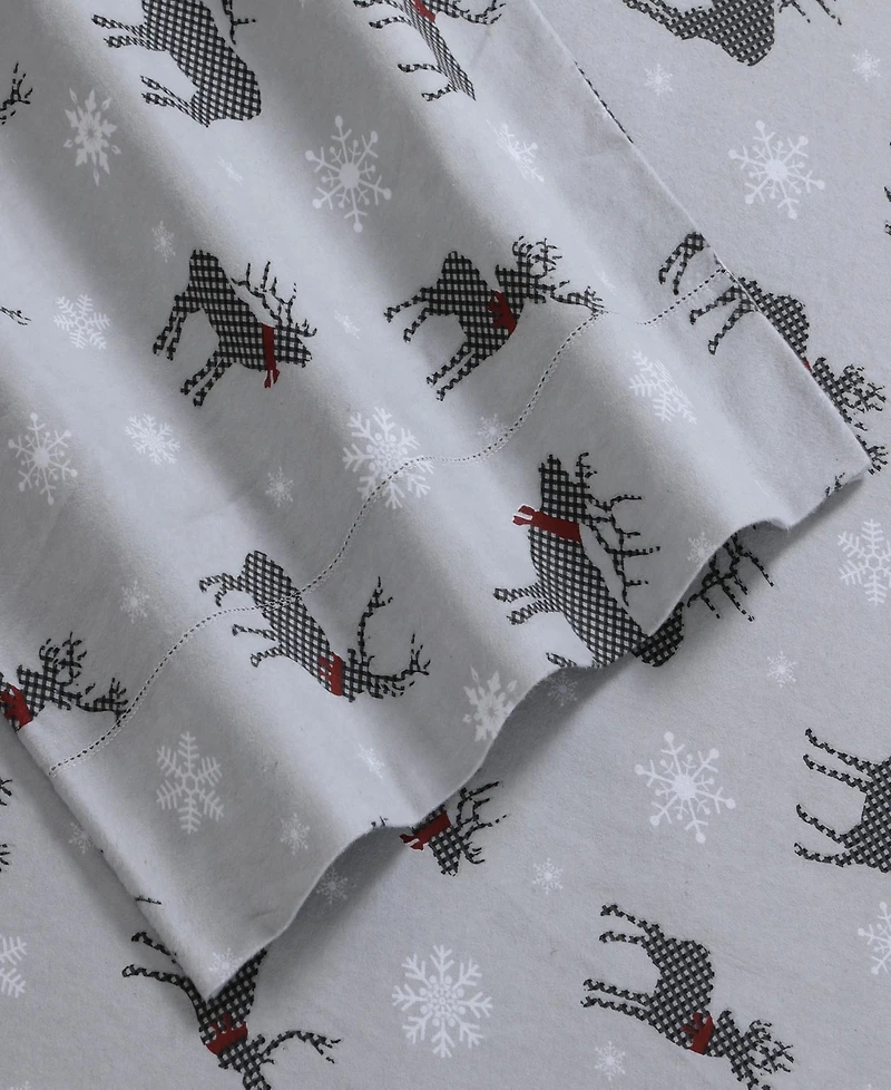 Tribeca Living Holiday Print Heavyweight Flannel Extra Deep Pocket Sheet Set