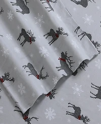 Tribeca Living Holiday Print Heavyweight Flannel Extra Deep Pocket Sheet Set